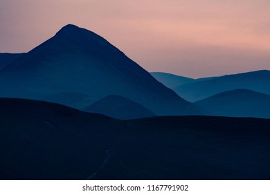 Mountain range at sunset