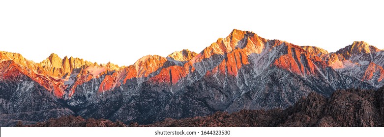 
Mountain range at sunset isolated on whit background - Shutterstock ID 1644323530