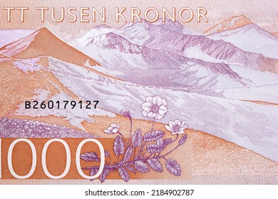 Mountain range from Swedish money - Crown