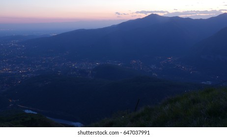 a mountain range at twilight
