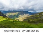 Mountain Range Under Dramatic Cloudscape