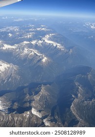 Mountain range view from the sky