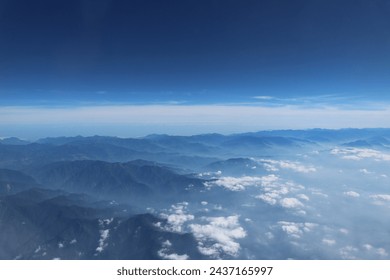 Mountain Range Viewed From an Airplane Over Taiwan