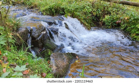 Mountain Rapid River With Cold Water