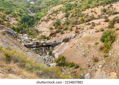 Mountain Ravine With Green Groves In The Panegiya Tract In The Crimea