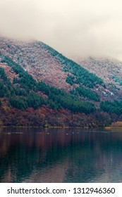 The mountain and the reflection in the Lake