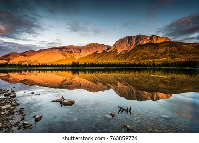 Mountain reflection in lake