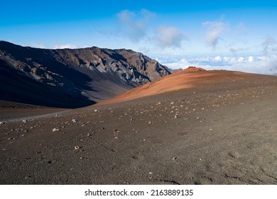 Mountain Ridge And Sandy Slopes Of Haleakala Crater Above Clouds In Haleakala National Park Maui Hawaii