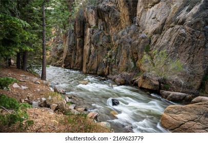 Mountain river among the rocks. River canyon in mountains. River in mountain canyon. Mountain river view - Shutterstock ID 2169623779