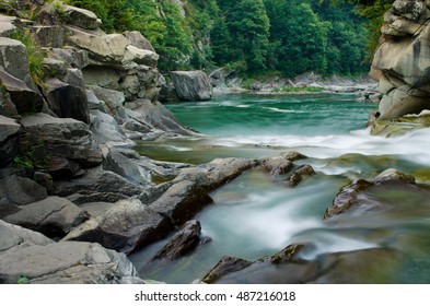 Mountain river, falls.