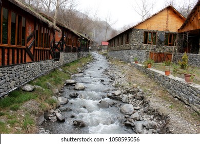 Mountain River. Nature Is Beautiful Here. Gabala - Azerbaijan