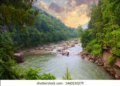Mountain River Prut in Yaremche, Ukraine - Shutterstock ID 1460210279