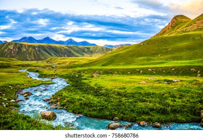 Mountain River Stream Scenery Landscape