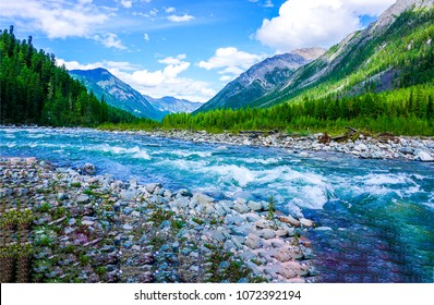 Mountain river stream wild landscape - Shutterstock ID 1072392194