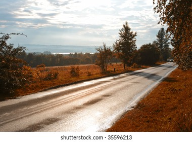 Mountain road after storm - Shutterstock ID 35596213