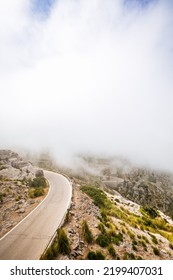 Mountain road in the clouds