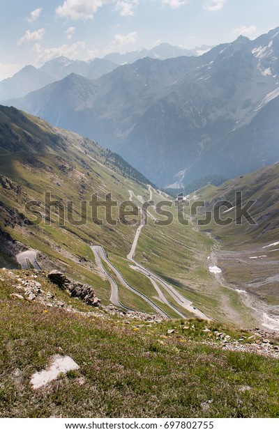 Mountain road at mountain\
pass