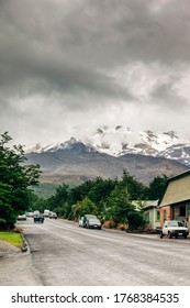 Mountain Road In Whakapapa, New Zealand.