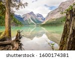 Mountain scenery with Kinney Lake at Mount Robson, Canada