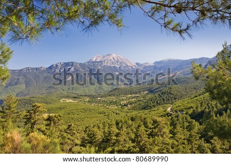 mountain scenery in nature park near kemer, antalya, turkey