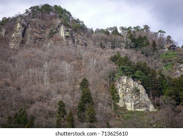 Mountain Scenery Of Yamadera, Japan. Yama-dera Is About A Twenty-minute Train Ride (Senzan Line) Northeast Of Yamagata City.