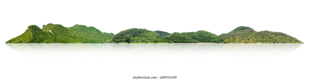 The mountain is a set of isolated islands on a white background with a trail. - Powered by Shutterstock