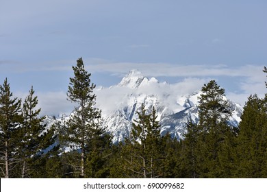 Mountain shrouded in cloud