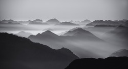 Cloudy and foggy day in the mountain featuring alpine, alps, and ...