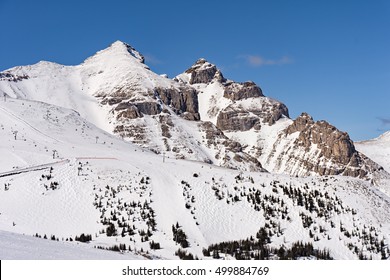 Mountain Ski Resort Banff National Park Alberta Canada On A Sunny Winter Day