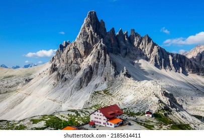 Mountain ski resort in summer landscape. Ski resort in mountains. Alpine ski resort. Mountain peak landscape - Shutterstock ID 2185614411