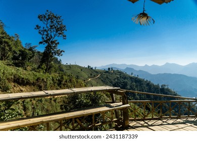 the mountain with sky background