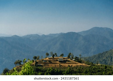 the mountain with sky background