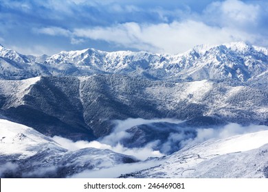 Mountain Snow Landscape Nature Around Huanglong, Sichuan, China