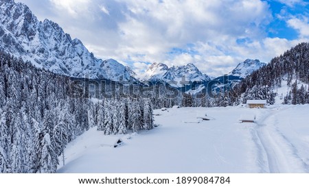 Similar – Image, Stock Photo Winter alpine landscape in the Austrian alpine village