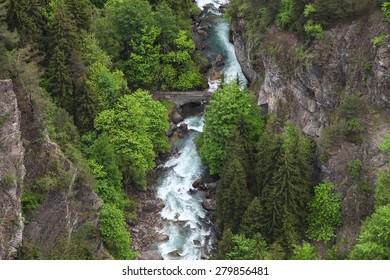 Mountain stream. Top view