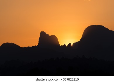 Mountain with sunset light