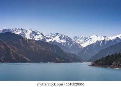 Mountain Tianshan And Lake Tianchi At Xinjiang China