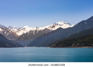 Mountain Tianshan And Lake Tianchi At Xinjiang China