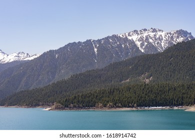 Mountain Tianshan And Lake Tianchi At Xinjiang China