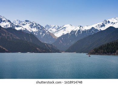 Mountain Tianshan And Lake Tianchi At Xinjiang China