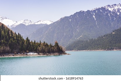 Mountain Tianshan And Lake Tianchi At Xinjiang China