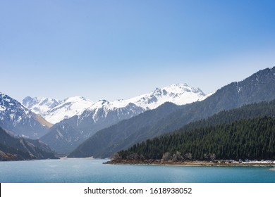 Mountain Tianshan And Lake Tianchi At Xinjiang China