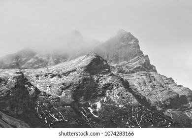 mountain top and clouds