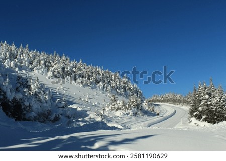 Similar – Image, Stock Photo Mountain top covered with fog in the Alps