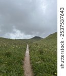 Mountain top hike through the clouds