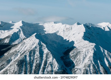 Mountain Tops Of The Canadian Rocky Mountains Ski Resort Kicking Horse.