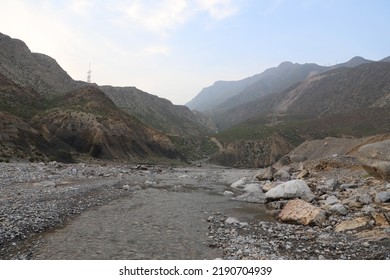 Mountain Valley With Green Mountains And Water And Beautifull Sly Background