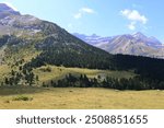 Mountain valley in the most popular place of French Pyrenees in Gavarnie on GR10 long distance hiking trail, Europe