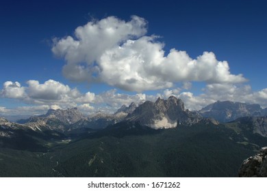 Mountain view with beautiful clouds