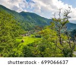 Mountain view with blue sky and cloud